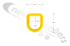 AFER25/12000/YEL Yellow Ferry Lashing Ring Link