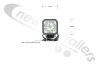 42-1009-011 Aspoeck WorkLamp LED Work/REV Lamp Square 1.5m Cable - 1600 Lumen Work Light