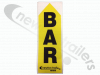 N1003919 BAR STICKER Cover Sheet Arch Warning Decal - 'Bar' with Arrow
