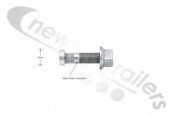 3.302.1157.00 SAF Wheel Stud & Nut 76mm For Intradisc, Intradisc Plus & Integral Axles