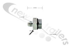 1 5/6 SAE M to 3/4 JIC  Hydraulic Coupling Adaptor 1 5/16 SAE M to 3/4 JIC M