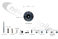 1125064 Shurco Shur-Cover Roll Tube Drive Fitting Kit Without Motor Reverse Roll (Supplied Without Hardware)