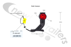 31-3303-027 Aspoeck Fliegl Marker Light - Superpoint 3 Bulb Ecoflex/Ecopoint 2 r/w/a LH 24v (UK NS)