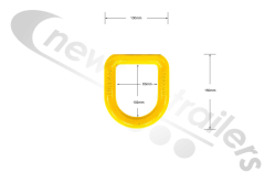 AFER25/12000/YEL Yellow Ferry Lashing Ring Link