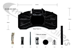 0980108730 BPW Brake Pad Repair Kit (One Axle) 09.801.08.73.0 SHBF 9010 ECO-P