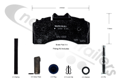 0980107960 BPW Brake Pad Repair Kit (One Axle) 09.801.07.96.0 TSB 4309 (BPW 8200)
