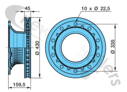 0308835127 BPW Brake Disc 10 Holes