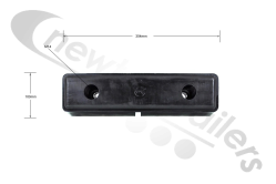 RUBF1016 Bump Stop Rubber Rectangle 2 Hole Buffer 365 x 100 x 115