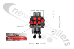 VDM6-MM-U4S Titan Pattern Hydraulic Spool Valve Complete With Fittings - Salami Valve