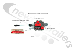 MB-4/1S-MG-3/18LG- 4 Pattern Titan Hydraulic Single Spool Valve Complete With Fittings - Salami Valve