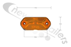 31-7444-007 Aspoeck Flatpoint IV Side Amber Marker Lamp With Fixation 90° Bracket