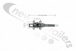 C6043-TV STAS Door Cattle Clamp Or Hestal Lock With Square Eyelet For STAS Trailers