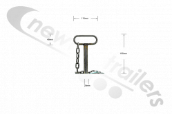 F-108488801 STAS Under Run Securing Pin with Chain