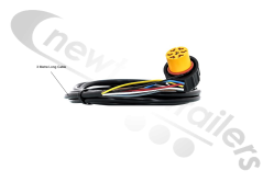68-2408-017 Aspoeck Tail Lamp - ASS1 Yellow Loom Connector With 3 Metre 7 Core Cable For Left Hand Lamps