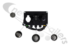 76-7001-017 Aspoeck Headboard Junction Box With 24N - 24S & 15 Pin Socket