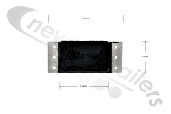 CR2162 / 50 Body Rubber Block 50mm Thick Body Pad Used On Wilcox Bodies