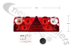 25-6000-507 Aspoeck Tail Lamp EUROPOINT II - L/H Lamp With 7 Pin Connector Plug