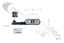31-7707-157 Aspoeck Front Marker Light White Unipoint ASS3 3.0 Meter Lead Used In The Headboard Higher Position