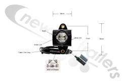 31-3364-017 Aspoeck Marker Light - Outer Superpoint III LED Lamp 1.5m P&R Cable Black/Amber/White