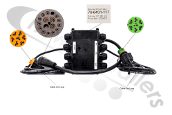76-6431-117 Aspoeck Junction Box With 14 Ports Box, 15 Female ASS3 Connector (Clip Fitting). 2x7 Rear Lamp Cables