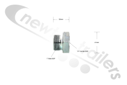 4B1612 Hydraulic Coupling Adaptor Or Reducer Bush Coupling 1" inch Male BSP To 3/4" inch BSP Female Used On Moving Floor coupling
