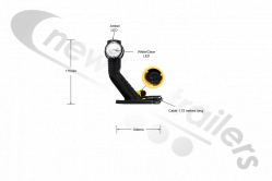 31-3305-017 Aspoeck Marker Light - Outer Superpoint III LED Lamp L/H with 1.75M ASS2 Yellow Connection