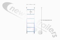 F930824-01 Fruehauf Rear Tailboard Ladder (409mm Overall Width) 6 Rung - NO Stowage Locating Lug Supplied