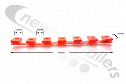 4103009 Cargo Floor Plastic Bearing Block - Red/Orange 7-112, Height 35mm