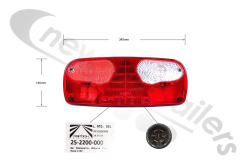 25-2200-007 Aspoeck Tail Lamp ECOPOINT - L/H With 7 Pin Connector (Bulb Version)