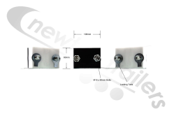 5160002 Cargo Floor CF300 & CF500 Ram Nylon Guide Block Set With Bolts, Mounting Plates & lock Tabs (CF300 / CF500)