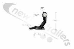 31-3304-057 Aspoeck Marker Light - Outer Superpoint III LED Lamp R/H Offside with 1.2m P&R Wire
