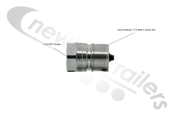 84006ANV Hydraulic Coupling Quick Release 1"1/2 Male A Series ISO With 1"1/2 BSP Female Thread Fitting
