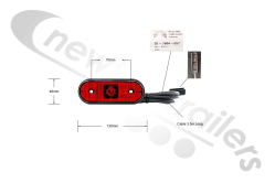 31-7804-057 Aspoeck Unipoint Rear Red Marker Lamp With 3.5m P&R Connection Cable