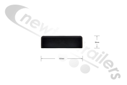 ASGK10030/EC Plastic End Cap Insert for Side Rail Horizontal Profile 100mm x 30mm