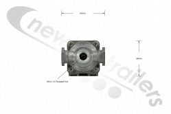356012061 Quick Release Valve (QRV) Type 2 Port Opposite Inlet M22x1.5mm - Outlet M16x1.5mm
