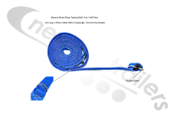 BLUE-3.0-D1.2 Dawbarn Cover Sheet Side Strap With D Eyelet 1.2Mts Down In Blue LG:3Mts