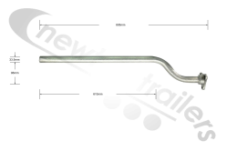 WNGM12549/GV Mud Guard Bracket Wing Support Stay 805mm x34mm Angled