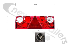 25-6000-727-A Aspoeck Tail Lamp EUROPOINT II - L/H Lamp With 7 Pin Connector Plug With LED Stop & Tail Pod
