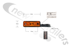 31-2204-007 Aspoeck Marker Lamp Side Amber Flatpoint LED Lamp With 1.5mt Lead