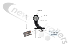 31-3306-087 Aspoeck Marker Light - Outer Superpoint III LED Lamp Offside Right with Spade Connectors For Europoint Lamp