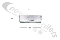 F00360516 Legras Plank or Slat End Cap Plug Aluminium 112mm Wide 21 Plank Systems With Legras Logo