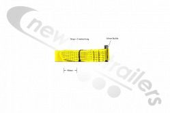 YELLOW-3.0 Dawbarn Cover Sheet Side Strap Without D Eyelet Yellow LG:3Mts