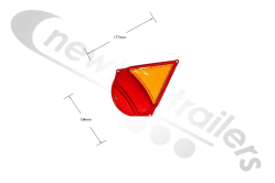 86069 Rubbolite Model 800 Rear Replacement Lens For Stop/Tail & Indicator