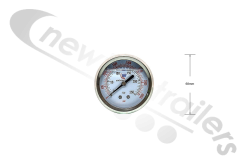 PG63-006 Cargo Floor Hydraulic Oil Pressure or Weight Gauge Manometer Range 0-6 Bar