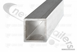 70.6066 Aluminium Square Box Extrusion 25 mm x 25mm x 2mm x 5.9 m (1"x1") Length 5960 mm