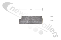 23x09467501/1x09489101 Keith Walking Floor Plank Slat End Cap Aluminium 97mm Keith Logo (x24)