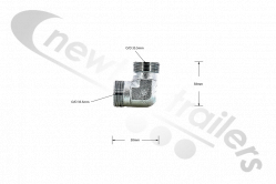 WV25 Knapen Elbow Male 25s To 25S Male for Bulkhead Used On Moving Floor