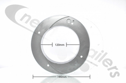 BF-1112/GM-W-FLG-8-IN-RD Sight Glass Or Viewing Window For Side Wall Of Plank Sided Trailers Or Walking Floor® Side COMPLETE FLANGE AND GLASS