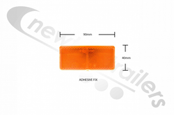 15-5432-017 Aspoeck Reflector - Amber 90x40mm