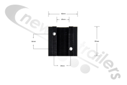 41005020 Cargo Floor Black Clamp for 25mm Hydraulic Pipe (Single) - 21 Plank System